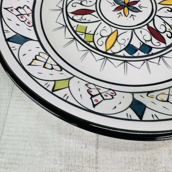 Tabletops Gallery GUADALAJARA Multicolor Diamonds Dots Dinner Plates Set OF 2 - Picture 14 of 16